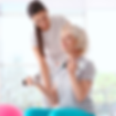physiotherapist helping a patient who is using dumbbells