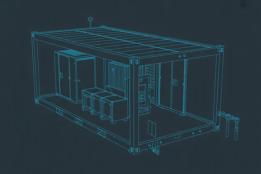 Estructura alámbrica del Sistema de generación modular de energía Kuntur