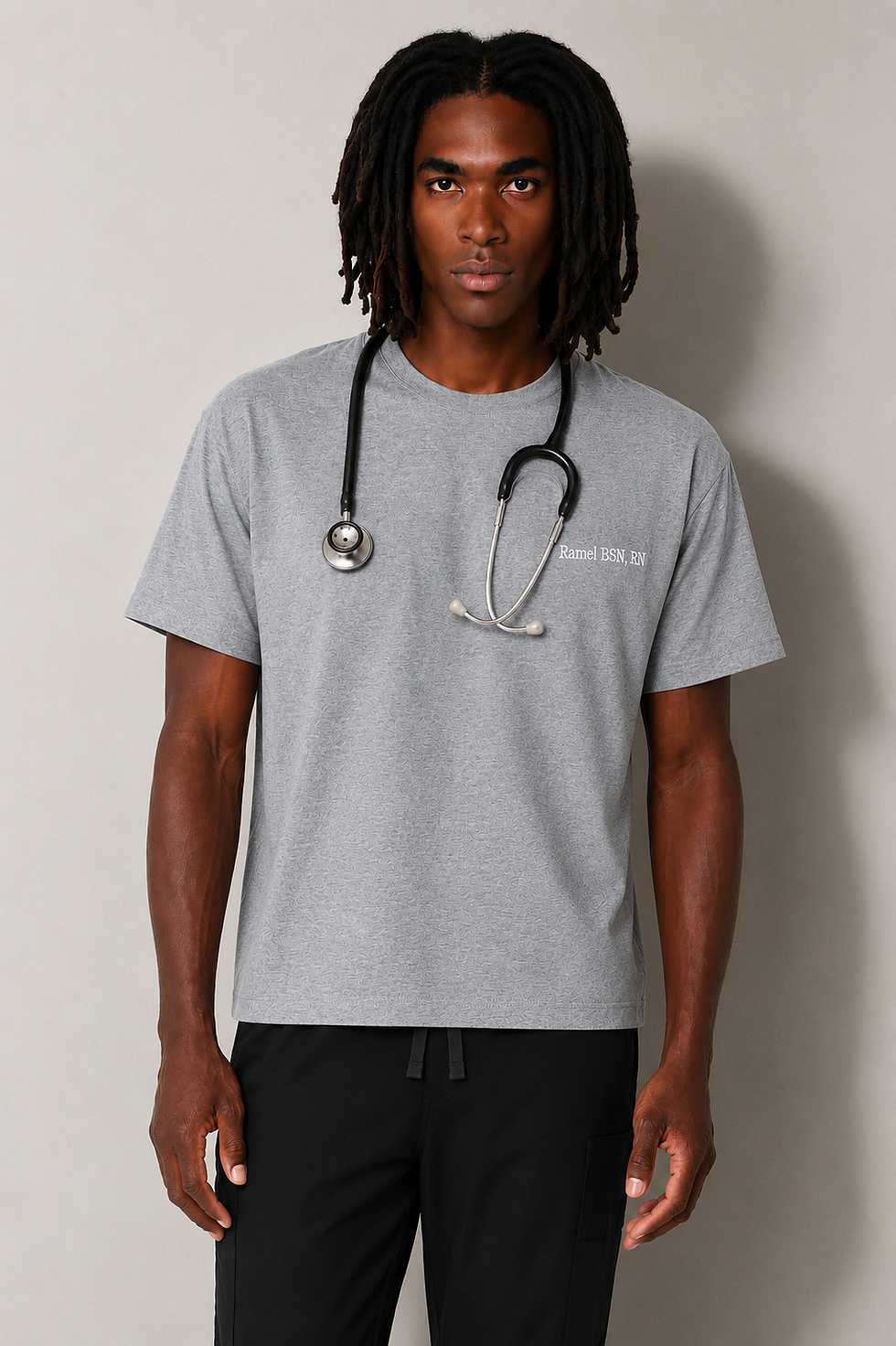 Thumbnail: Nurse front view wearing a boxy tshirt