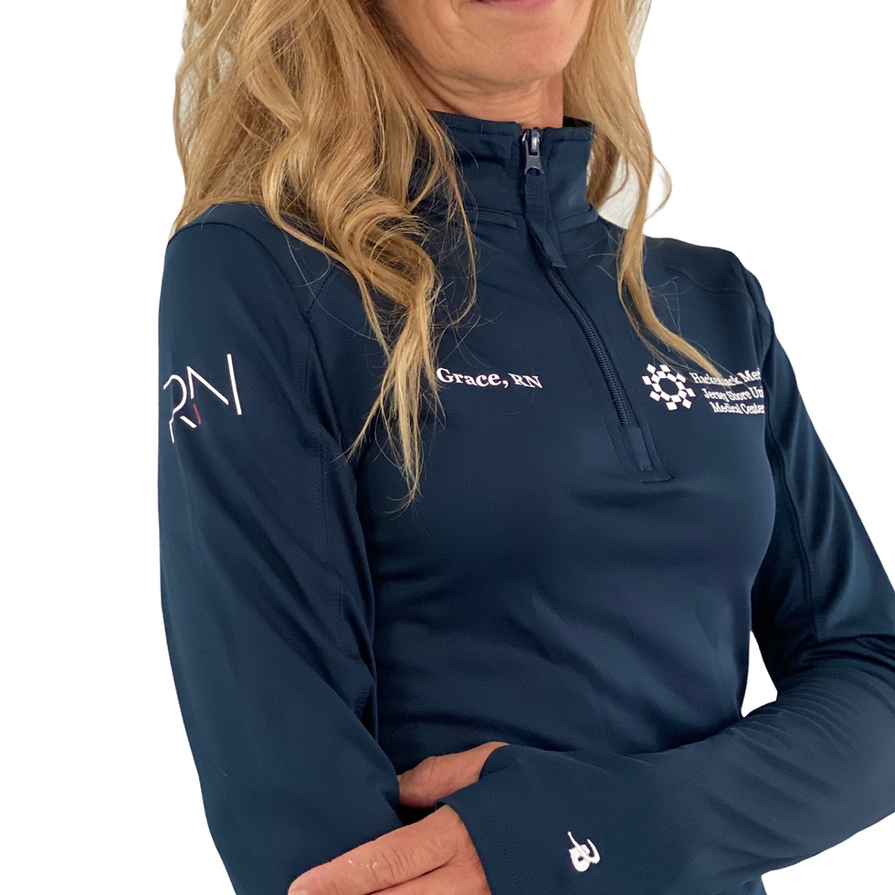 Thumbnail: Embroidered Fitted Scrub Top Front View