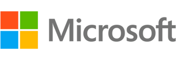 Microsoft logo displaying its name and four colored squares: red, green, blue, yellow