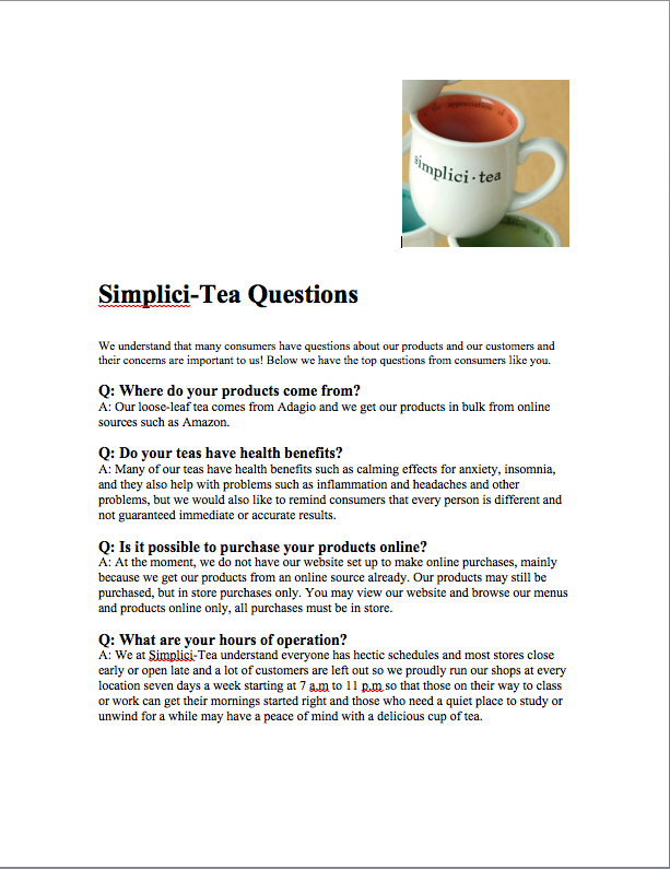 Business Questions