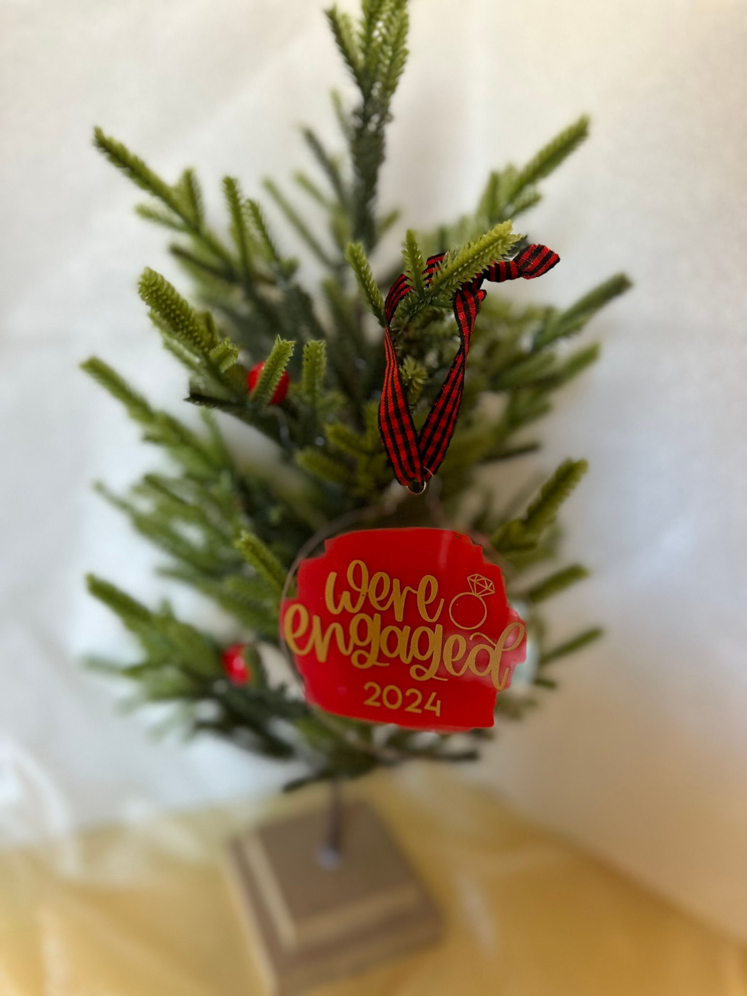 We're Engaged Acrylic Ornament