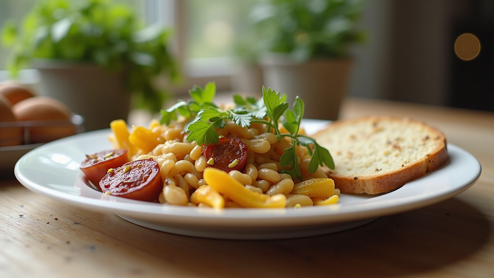 Close-up view of a healthy meal plate recommended after bariatric surgery