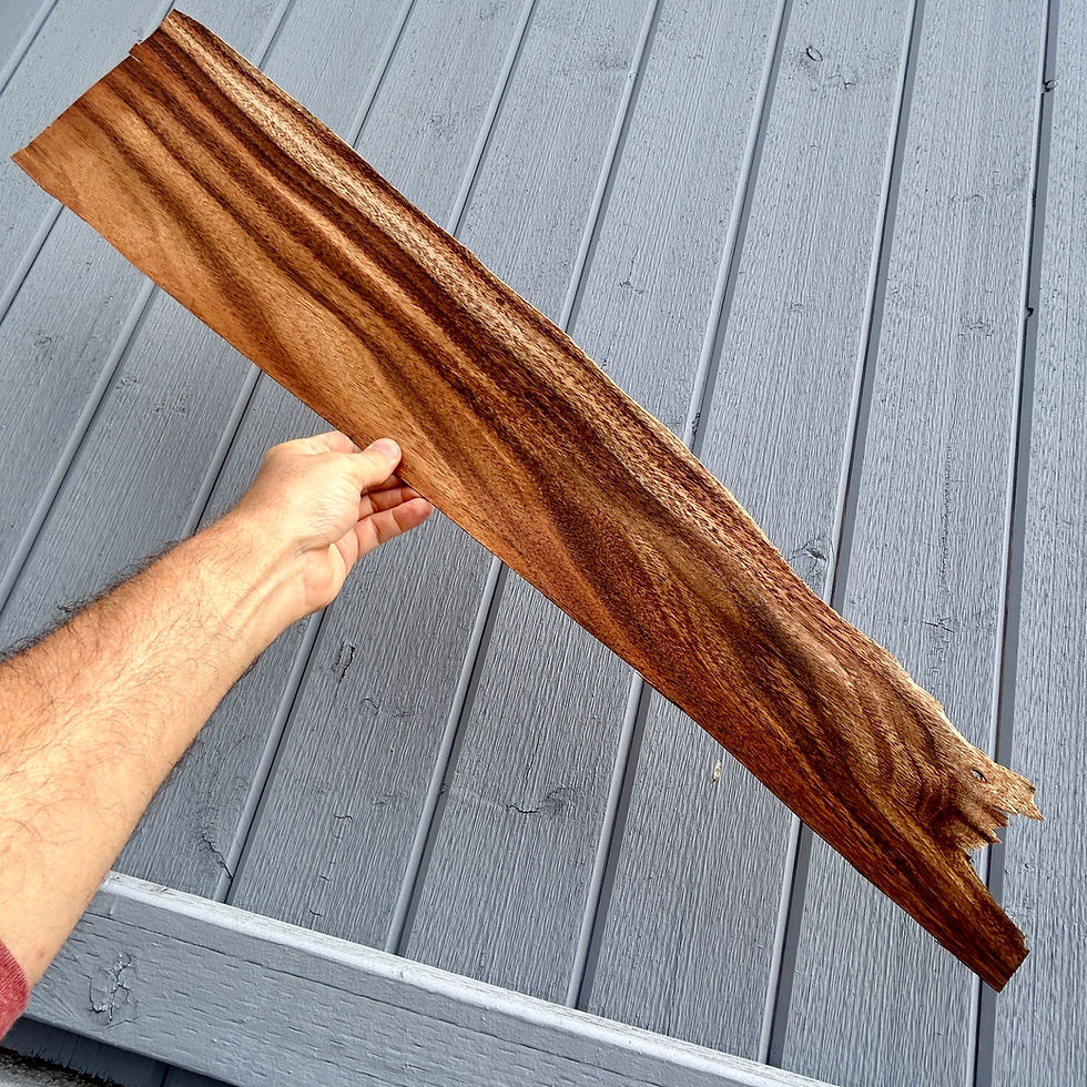 Thumbnail: Hawaiian Curly Koa Veneer Sheet Raw Veneer 7 Sheets - 31" x 6 1/4" x 1/42"