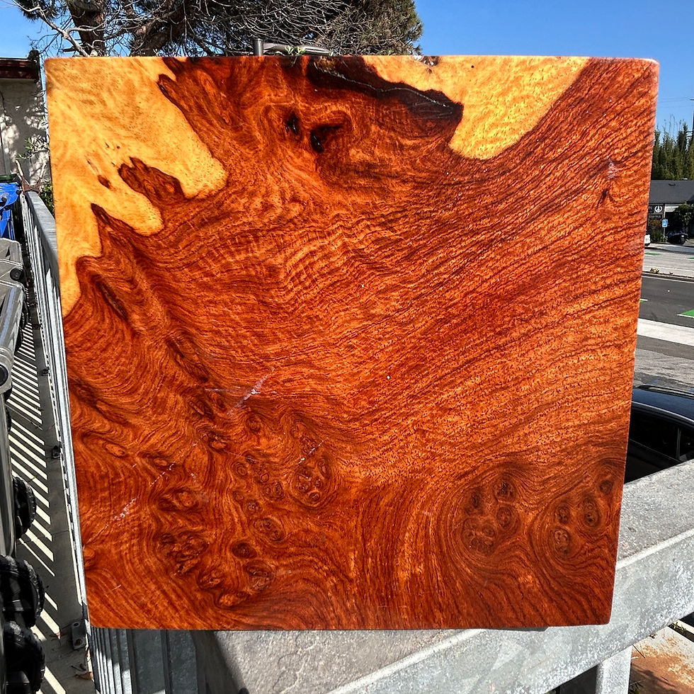 Thumbnail: Amboyna Burl Wood Pen Blanks Knife Scales Turning Block 6 1/4" x 6 1/8" x 2"