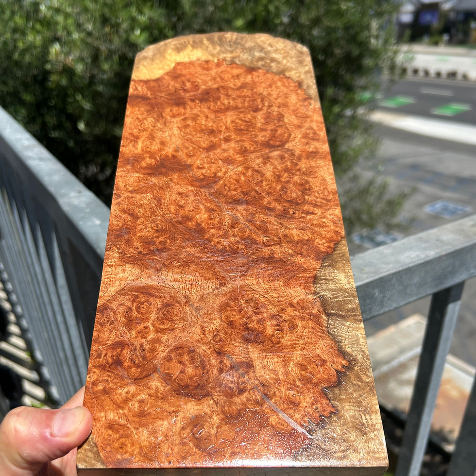 Thumbnail: Amboyna Burl Figured Wood End Piece Knife Scales Pen Blanks - 14" x 5 3/8" x 3"