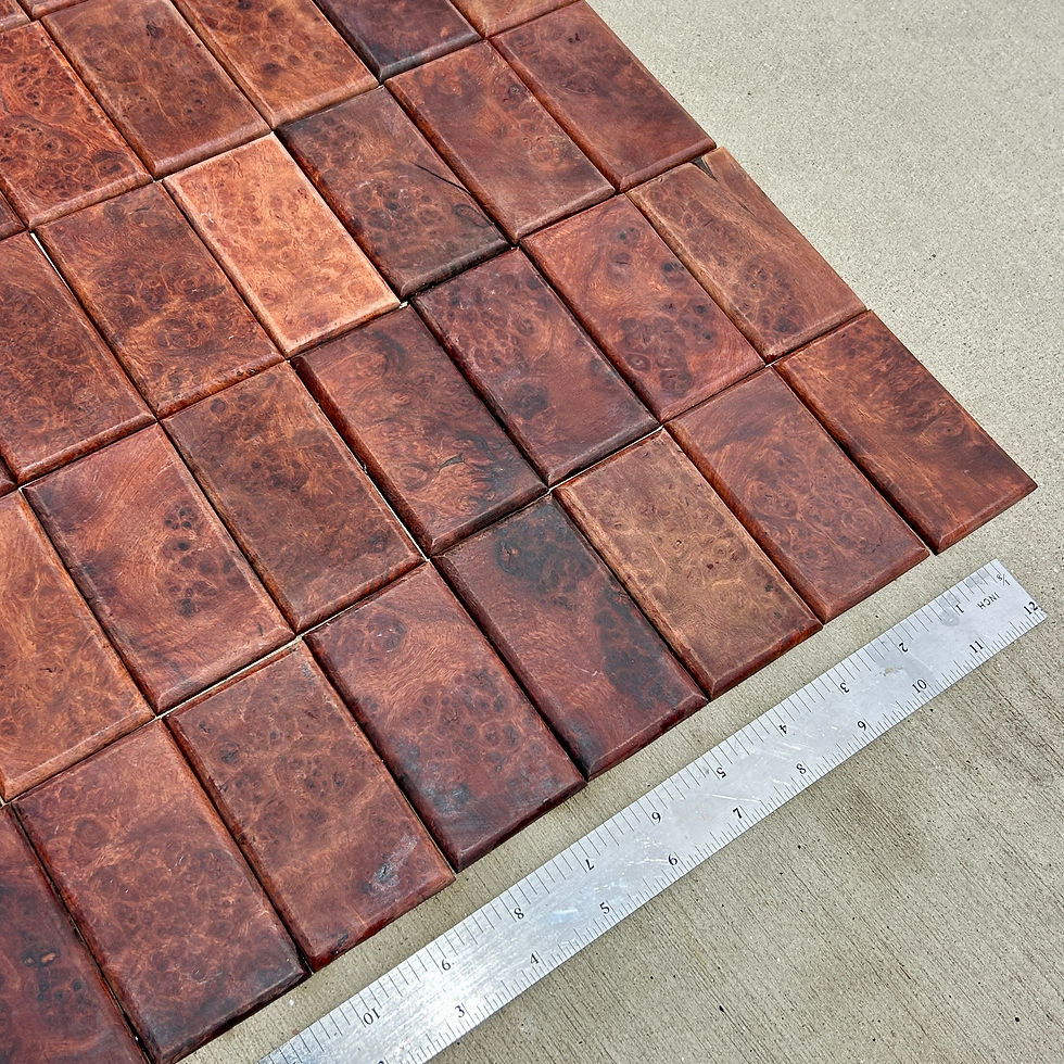 Thumbnail: 40 Amboyna Burl Wood Inlay Pieces | Exotic Burl Wood for Knife Handles Box Inlay