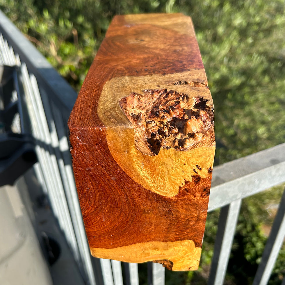 Thumbnail: Amboyna Burl Wood Pen Blanks Knife Scales Turning Blank 11 1/2" x 6" x 4"