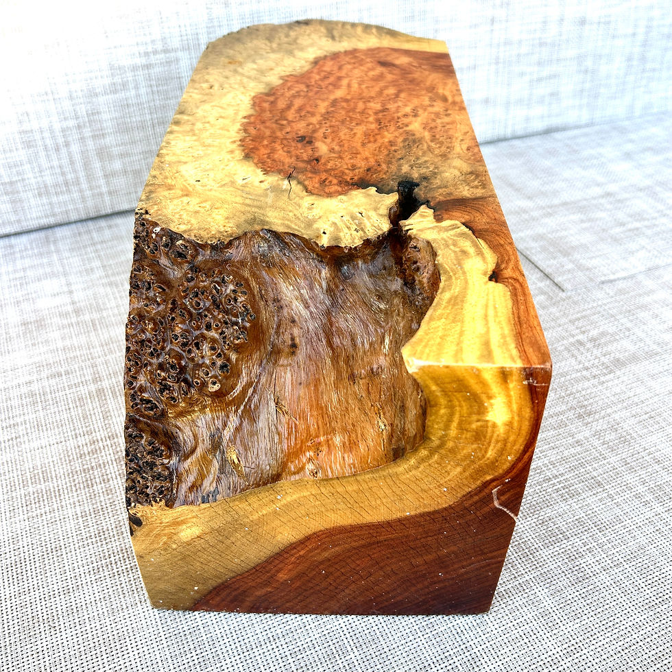 Thumbnail: Amboyna Burl Wood Pen Blanks Knife Scales Turning Blank 14 1/8" x 6 1/4" x 6"