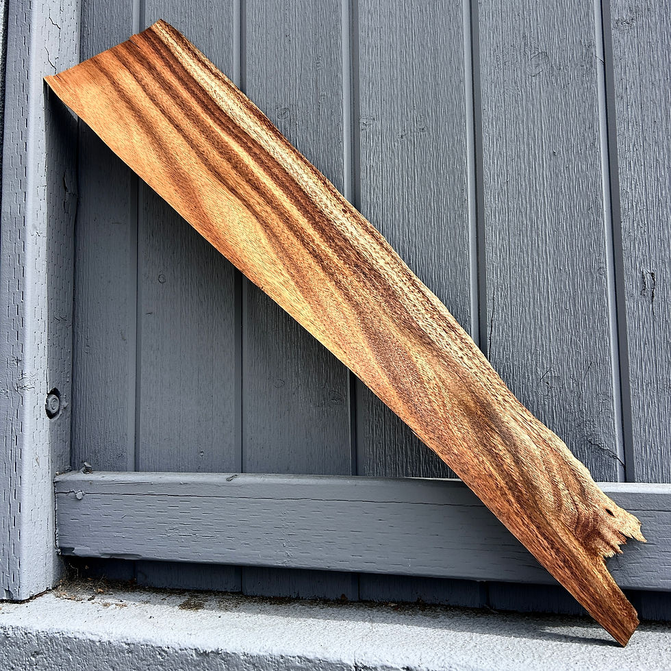 Thumbnail: Hawaiian Curly Koa Veneer Sheet Raw Veneer 7 Sheets - 31" x 6 1/4" x 1/42"