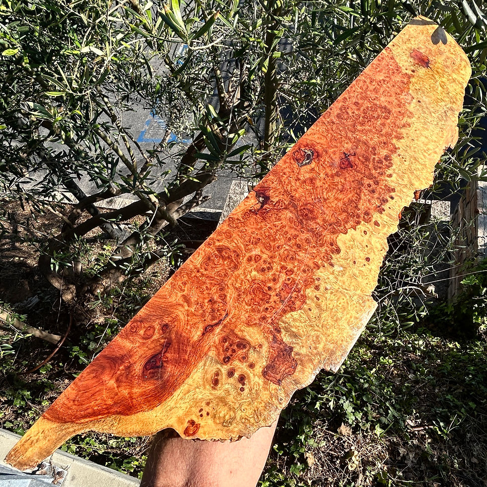 Thumbnail: Amboyna Burl Figured Wood End Piece Knife Scales Pen Blanks - 26 1/2" x 6" x  2"