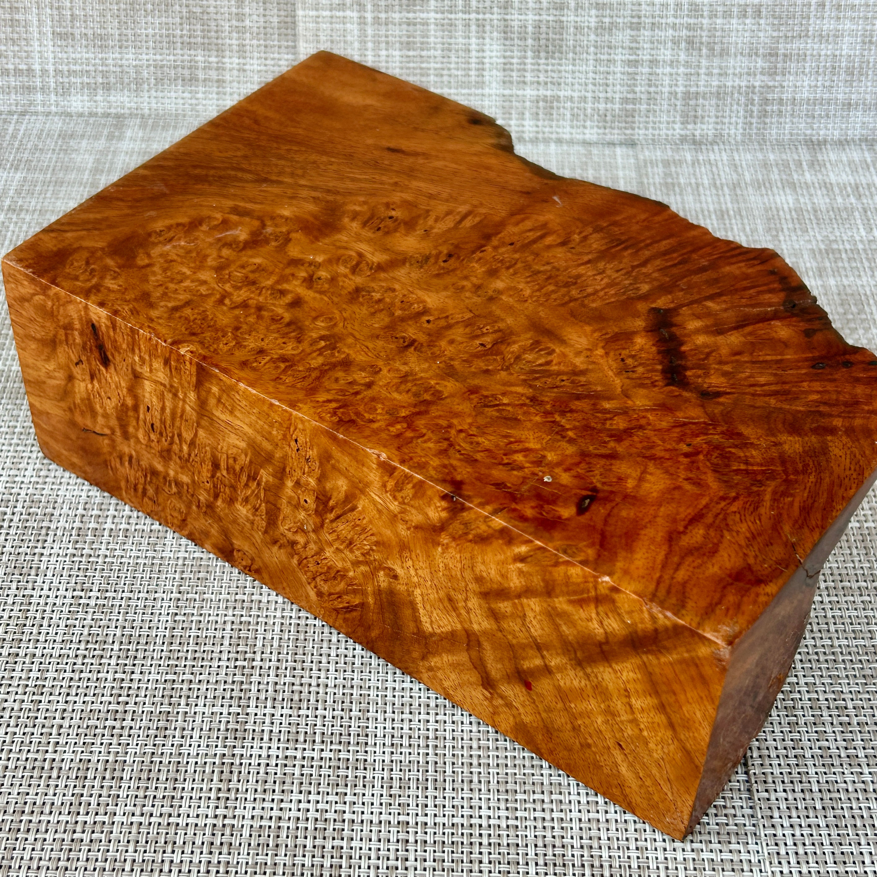 Amboyna Burl Wood Pen Blanks Knife Scales Turning Block 7 1/8" x 4 3/8" x 2 1/4"