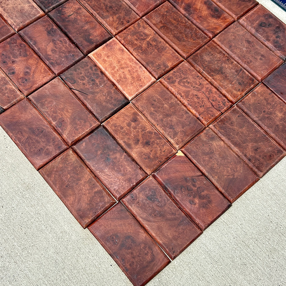 Thumbnail: 40 Amboyna Burl Wood Inlay Pieces | Exotic Burl Wood for Knife Handles Box Inlay