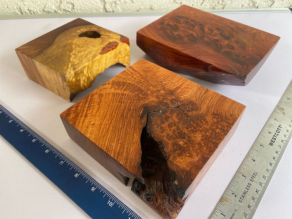 Thumbnail: amboyna burl turning pen blanks blocks knife scales narra rosewood redwood burl paduak wood