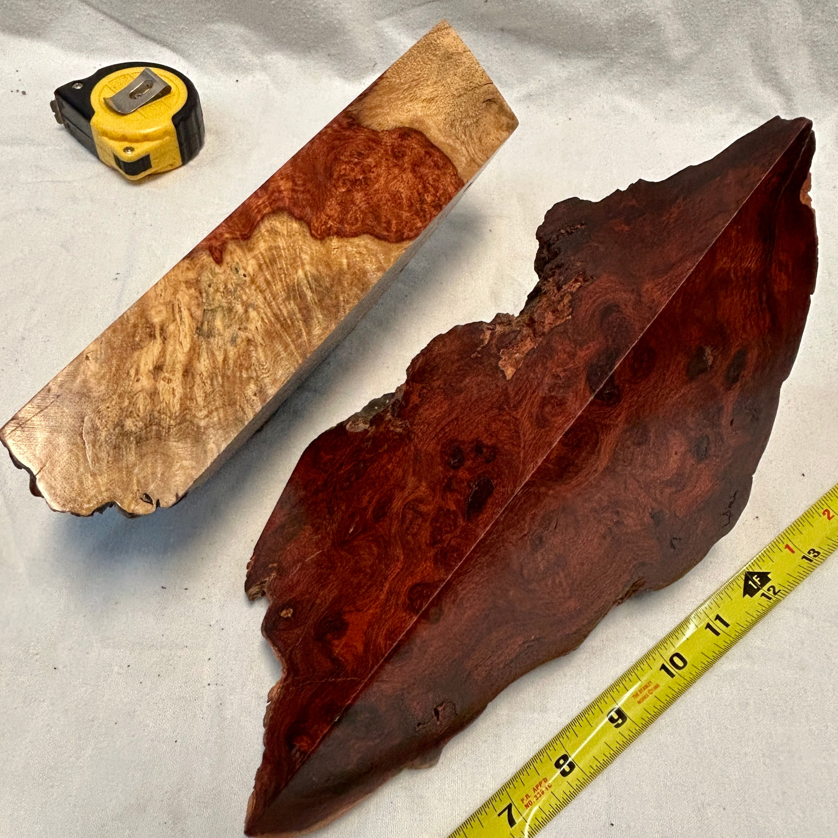 2 Amboyna Burl Wood Pen Blanks Knife Scales Turning Block BB6B2