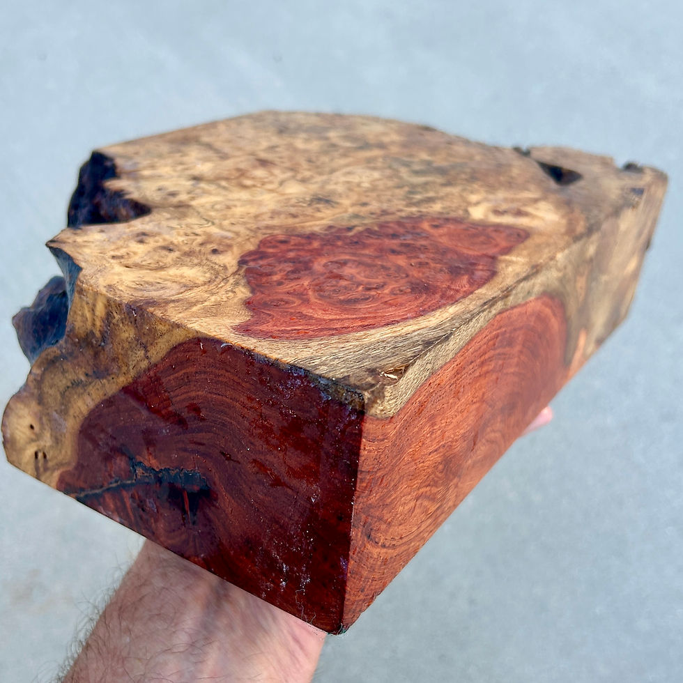 Thumbnail: Amboyna Burl Wood Pen Blanks Knife Scales Turning Block 10 1/2" x 6 7/8" x 2 3/4
