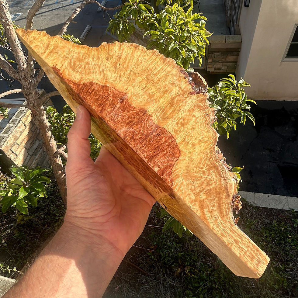 Thumbnail: Amboyna Burl Wood Pen Blanks Knife Scales Turning Blank 12 1/2" x 3 3/4" x 4 1/2