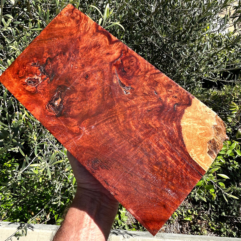 Thumbnail: Amboyna Burl Wood Pen Blanks Knife Scales Turning Blank 11 3/4" x 6 1/8" x 2 7/8