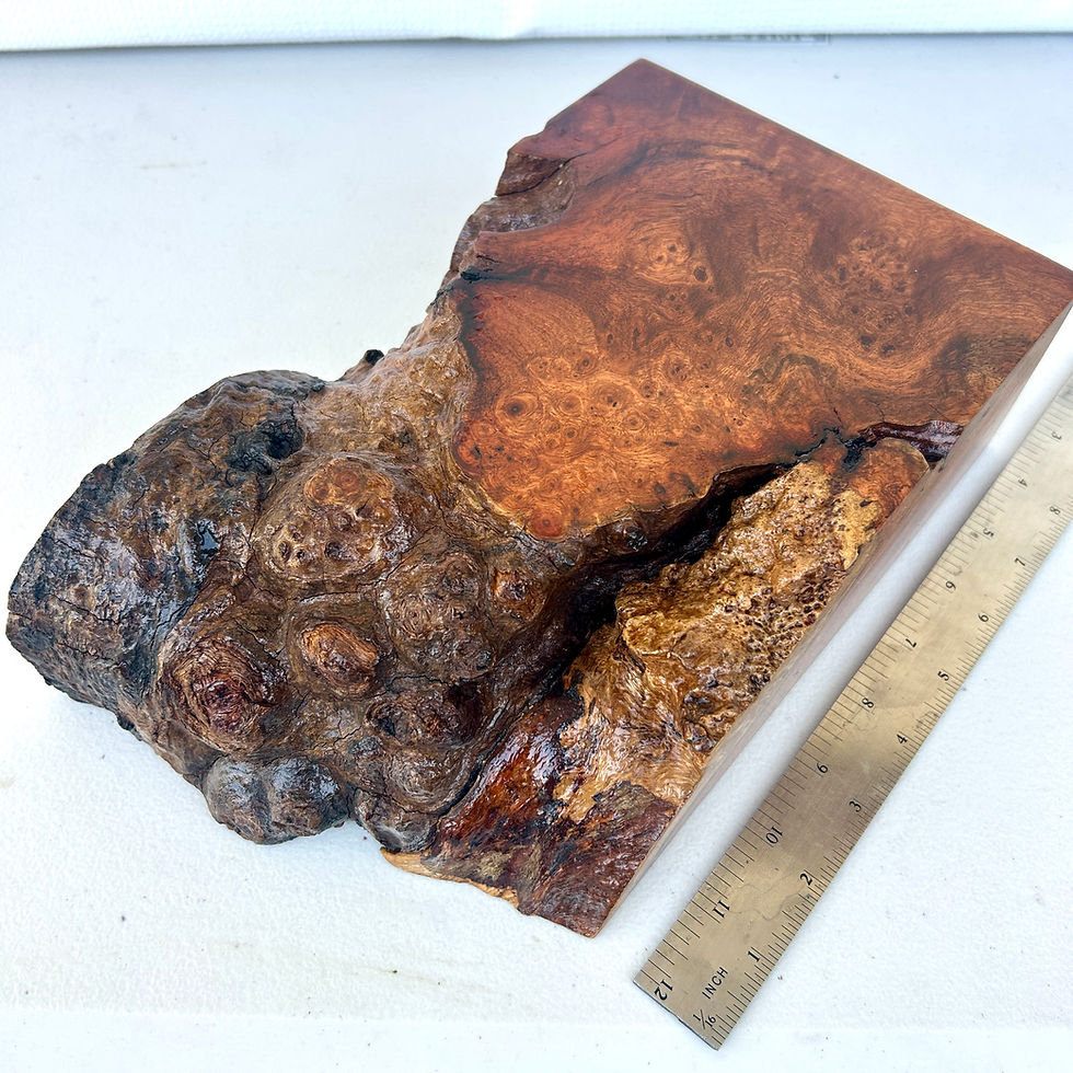 Thumbnail: Amboyna Burl Wood Pen Blanks Knife Scales Turning Block 10" x 6" x 2 7/8"