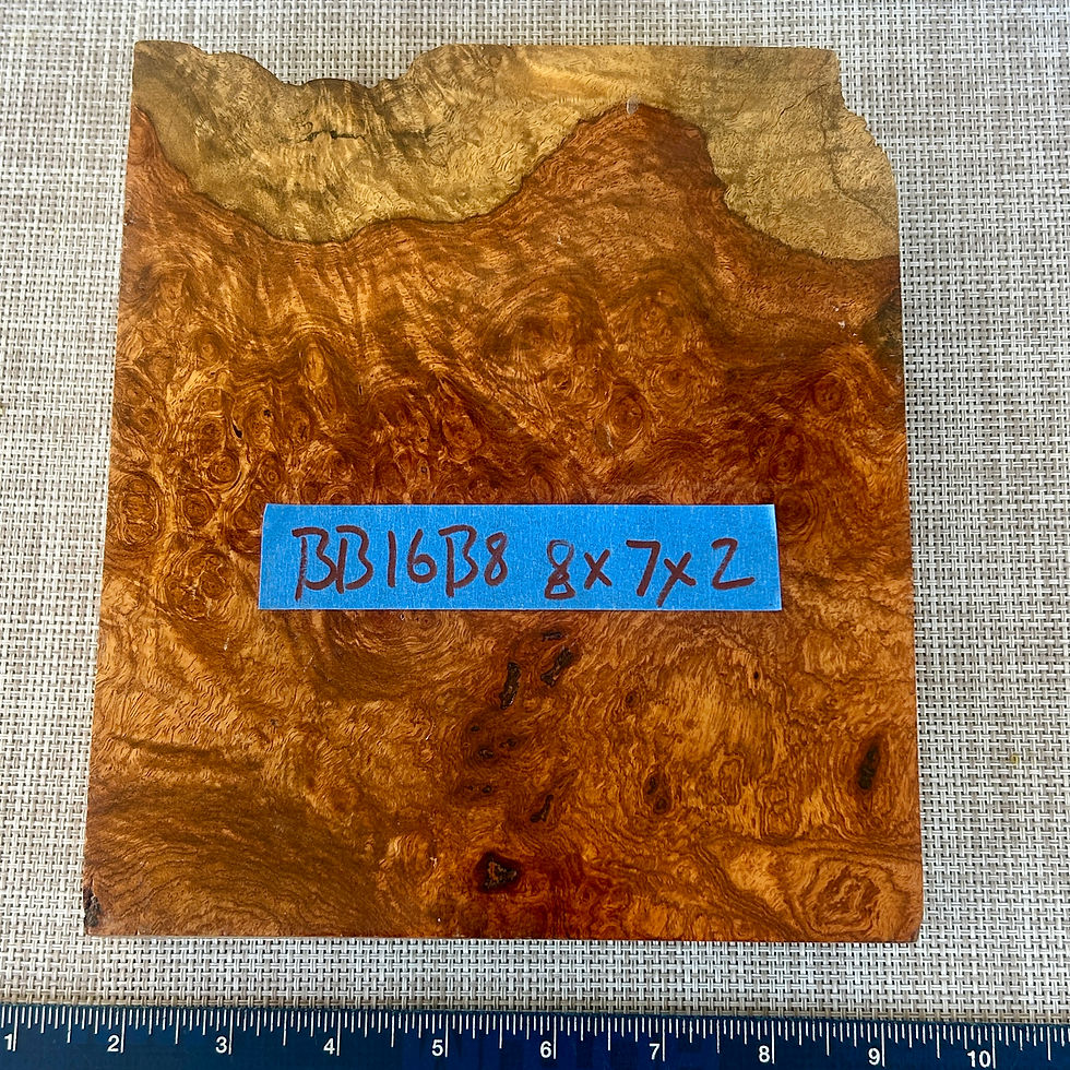 Thumbnail: Amboyna Burl Wood Pen Blanks Knife Scales Turning Blank 8” x 7" x 2"