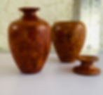 Thumbnail: amboyna burl wood lidded vase box stash box salt container tea box redwood rosewood paduak wood burl