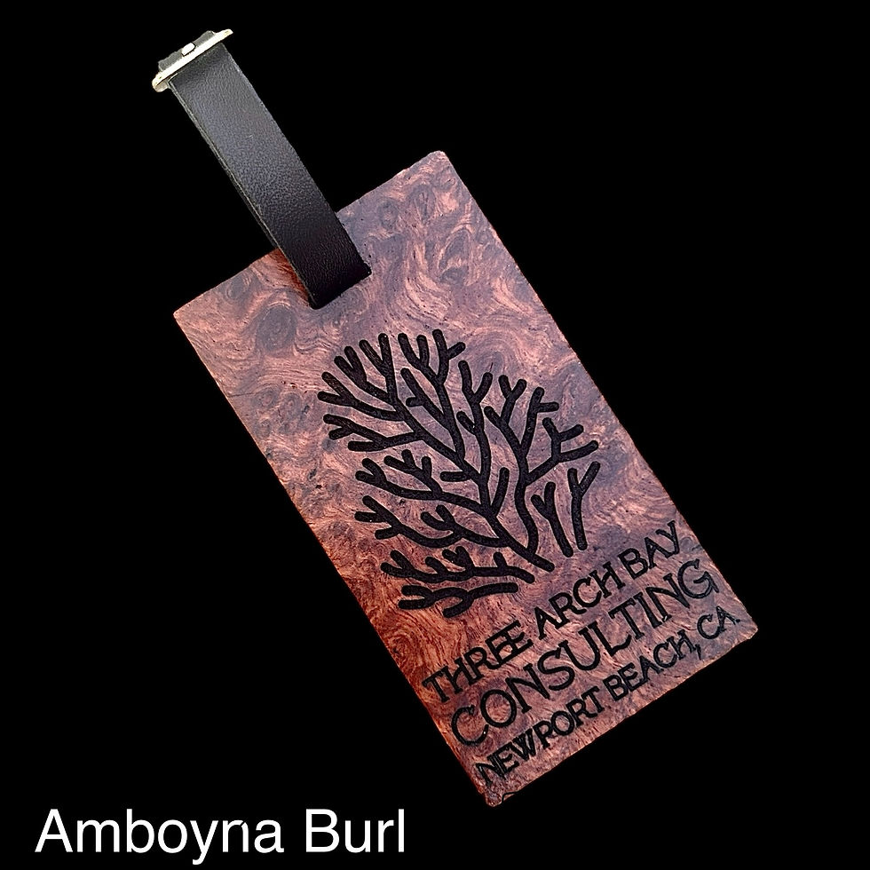 Thumbnail: Engraved Wood Golf Bag Tag / Luggage Tag