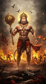 Lord Hanuman Warrior 4K Wallpaper