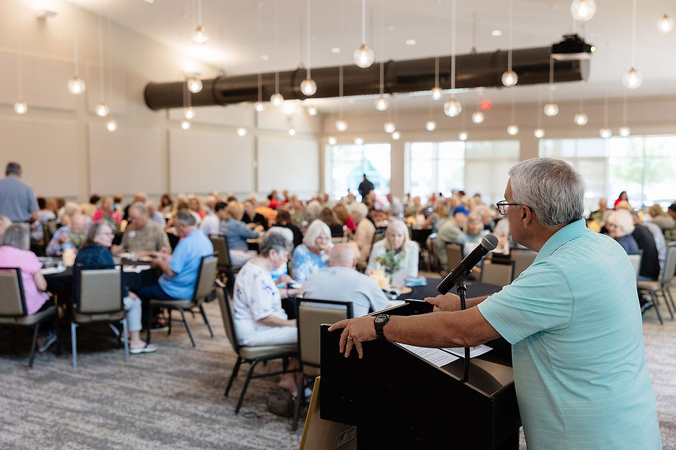 Tony Hoffman, Executive Director of the Christian Care Center, addressing the annual Volunteer and Partner Appreciation Lunch