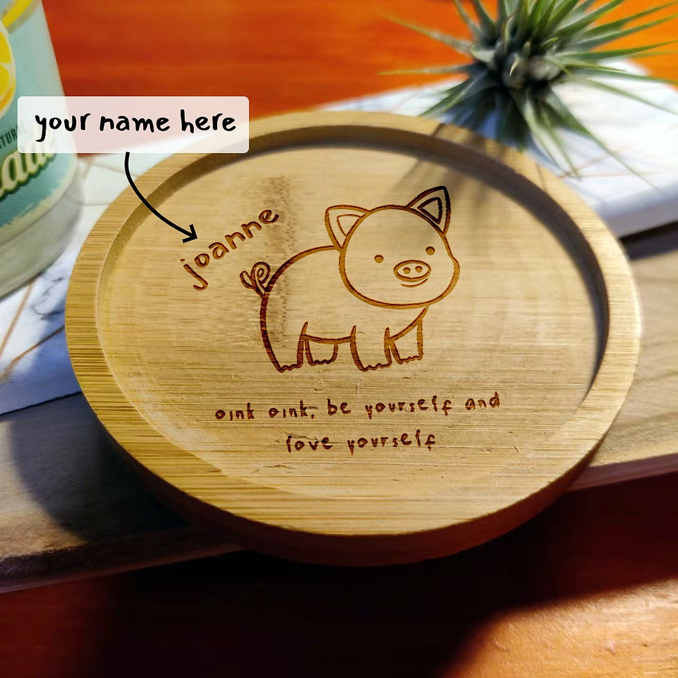Thumbnail: Engraved Coaster (Pig design)