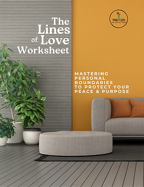 Lines of Love worksheet cover on The Bloom Bar page, focused on setting boundaries to protect peace and purpose.
