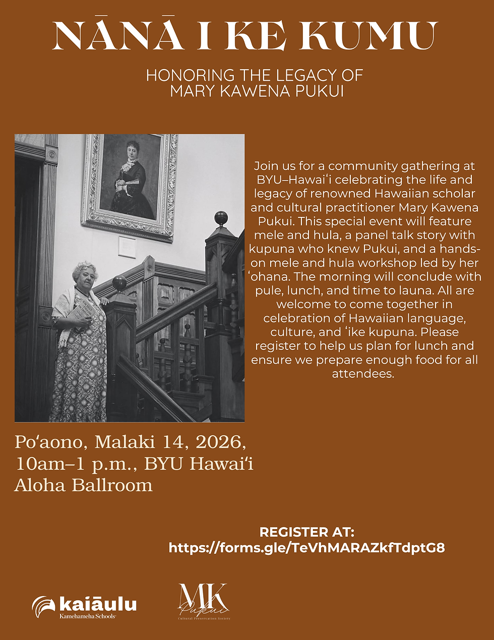 Nānā I Ke Kumu: Perpetuating the Legacy of Mary Kawena Pukui | Mary Kawena Pukui Cultural Preservation Society