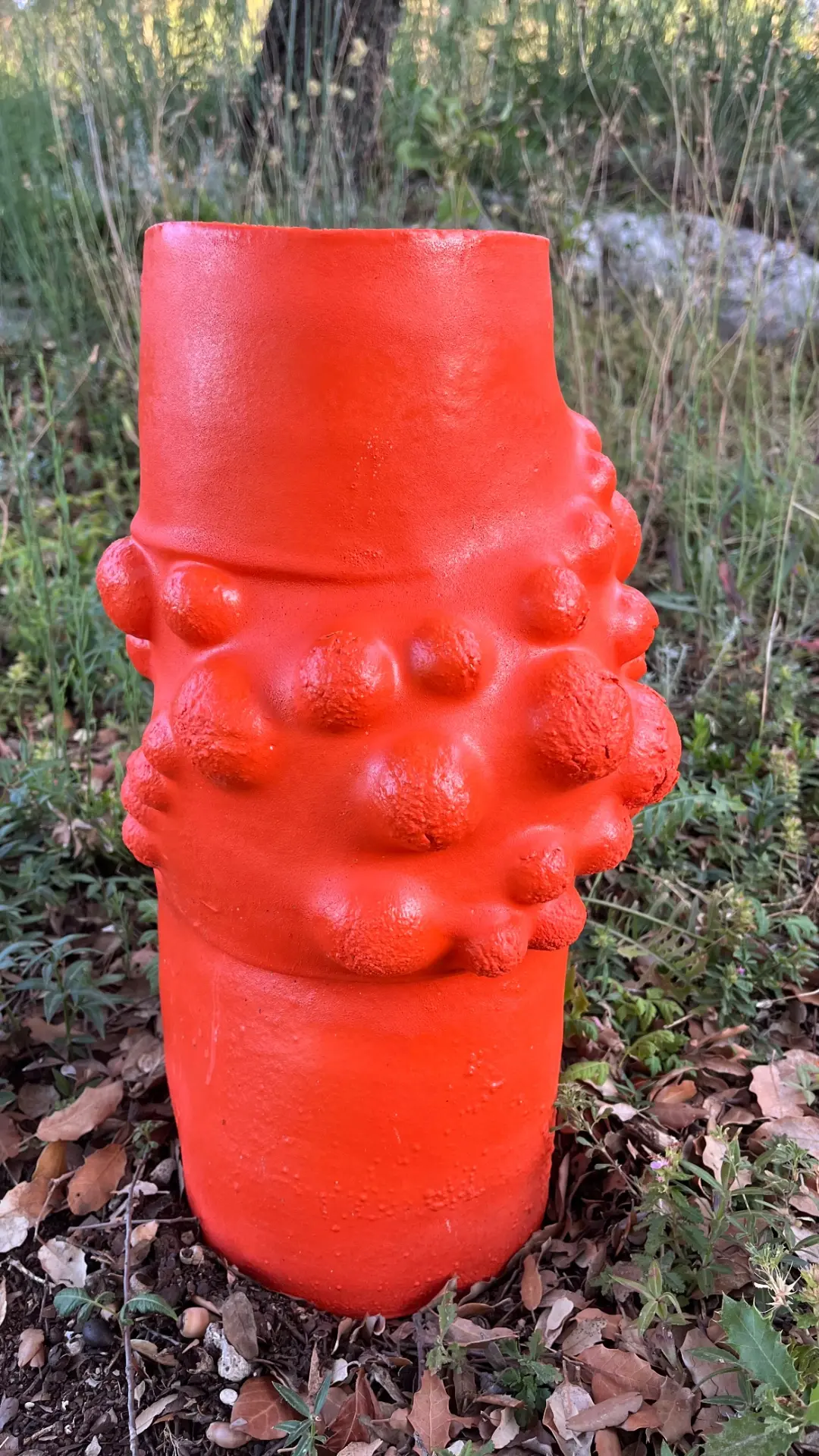 Sculpture  céramique orange de Christiane Filliatreau en vente dans la Galerie Mourier.