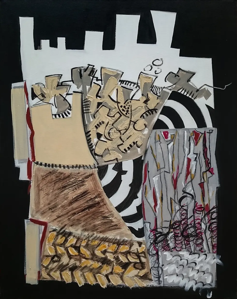 Composition abstraite avec des formes géométriques. Chute III par Jean-François AUBER. Galerie Mourier.