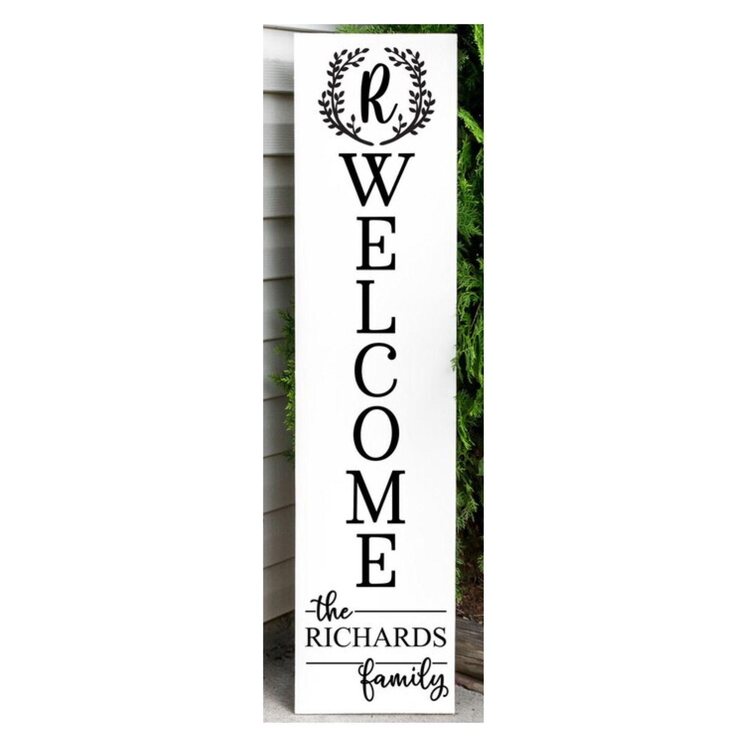 Welcome Monogram Family Porch Leaner