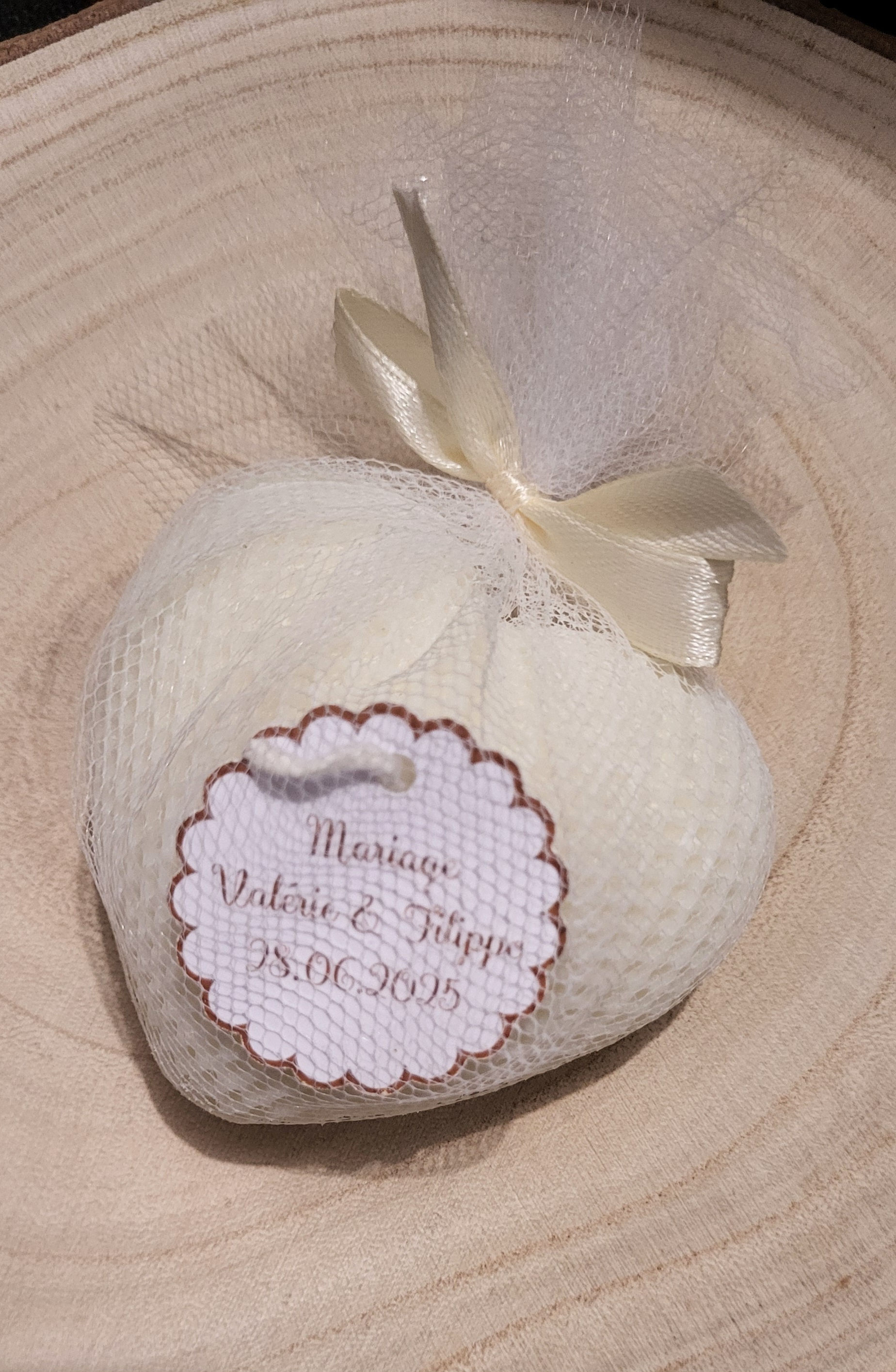 Cœur parfumé personnalisé pour mariage ou évènement