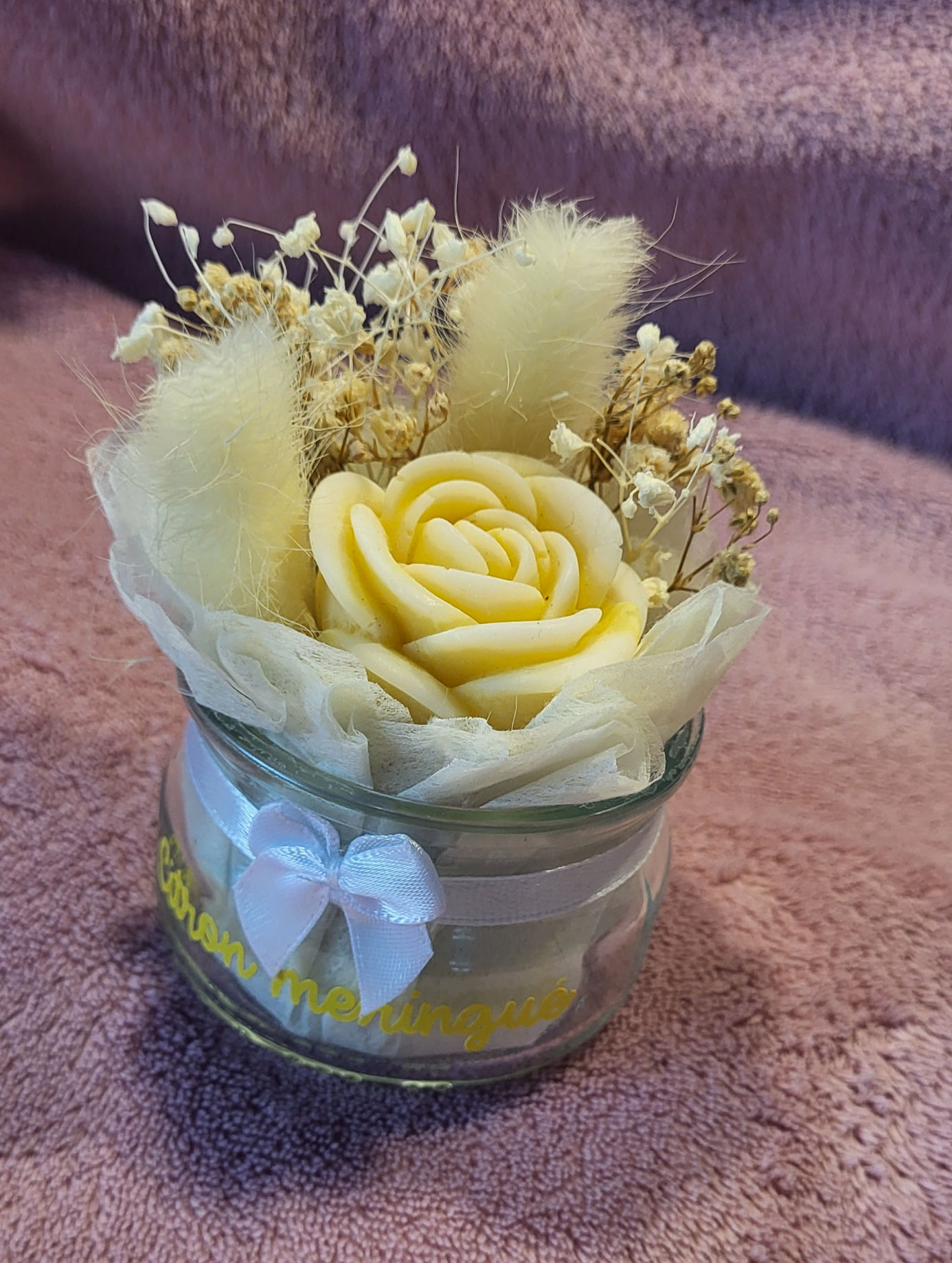 Fondant parfumé avec fleurs séchées parfum Citron meringué