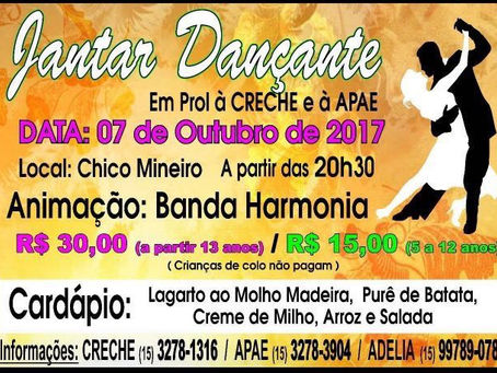 Jantar Dançante em prol a Creche e Apae