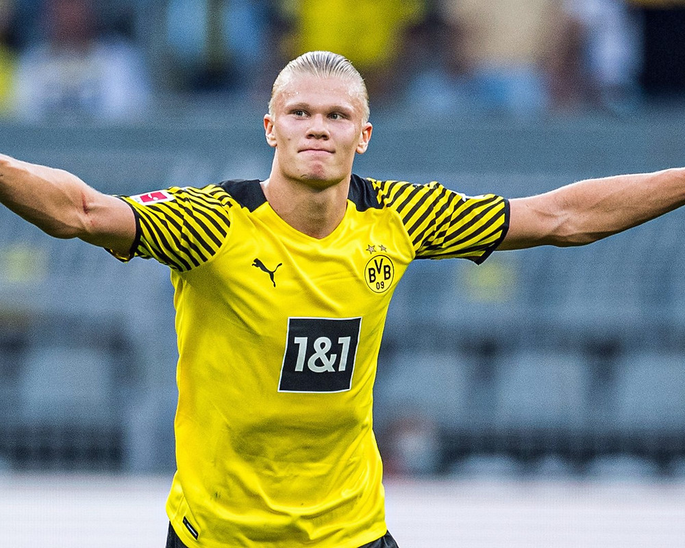 image of Erling Haaland after scoring a goal