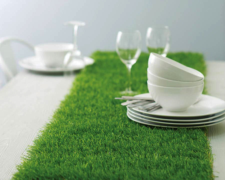 Decoración original con césped artificial