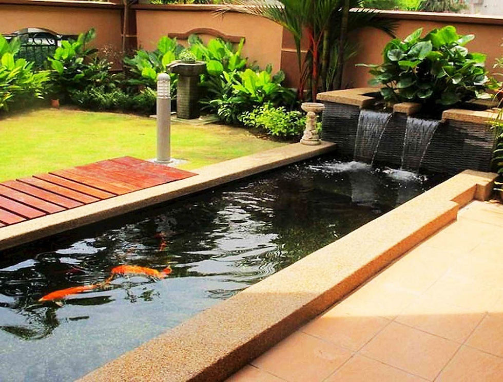 Jardines con estanques cuadrados y rectangulares