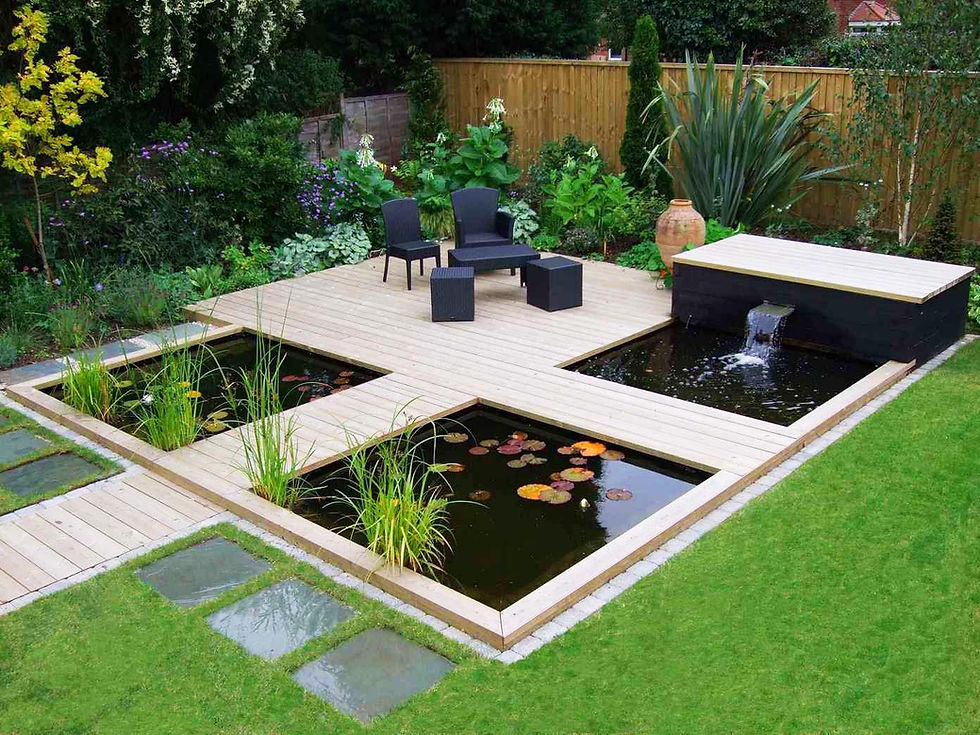 Jardines con estanques minimalistas
