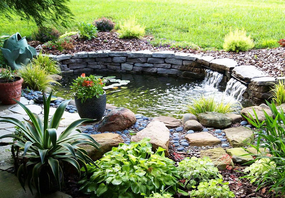 Jardines con estanques ovalados