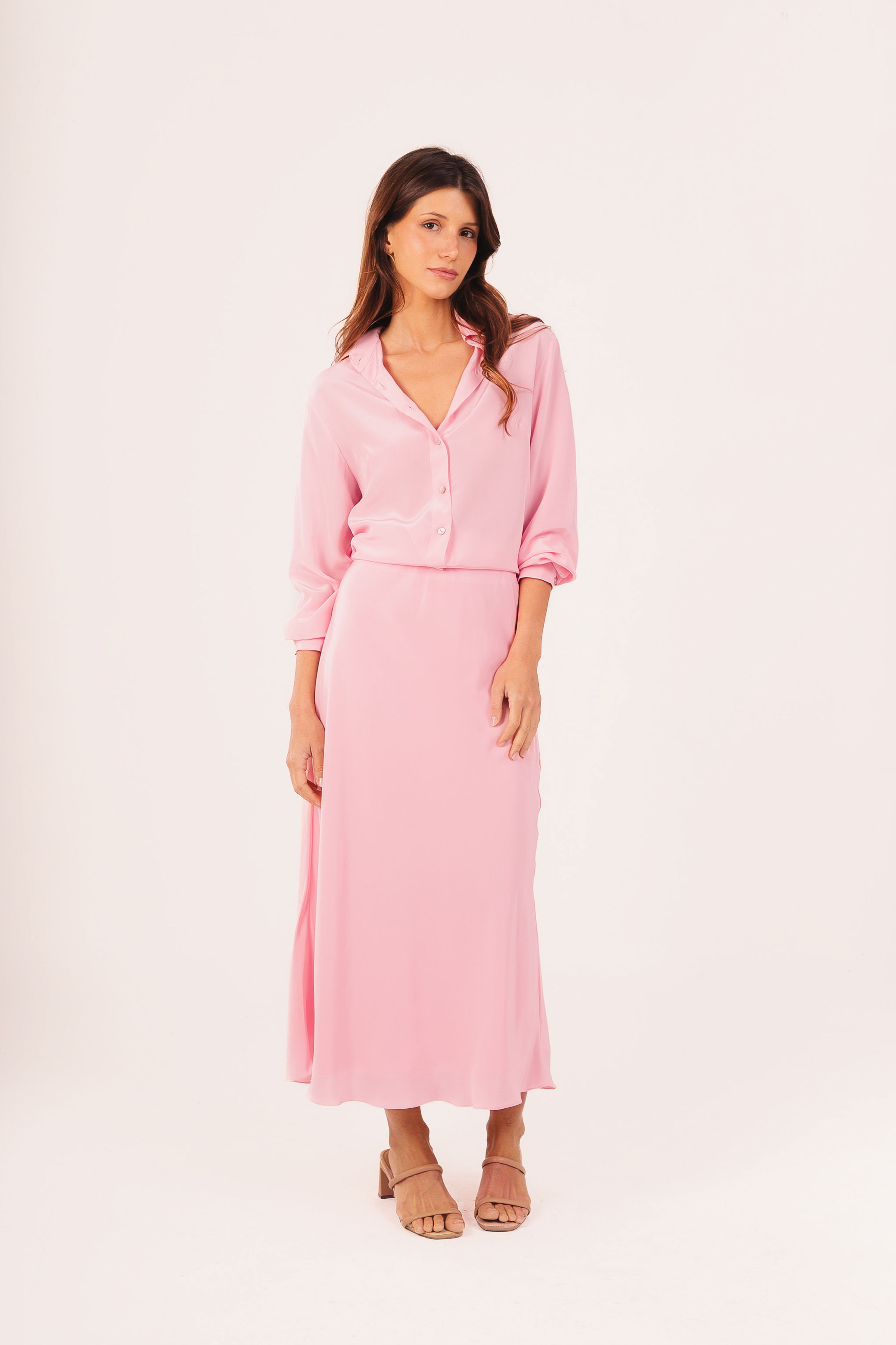 SAIA MIDI ENVIESADA SEDA ROSA