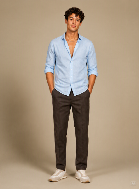 Thumbnail: Casual Cotton-Linen Shirt