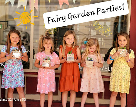 Fairy Garden Parties! Girls with their Fairy Garden boxes