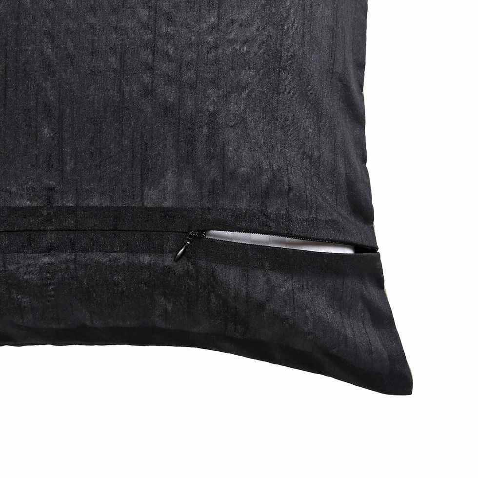 Thumbnail: Black and gold quilted cushion