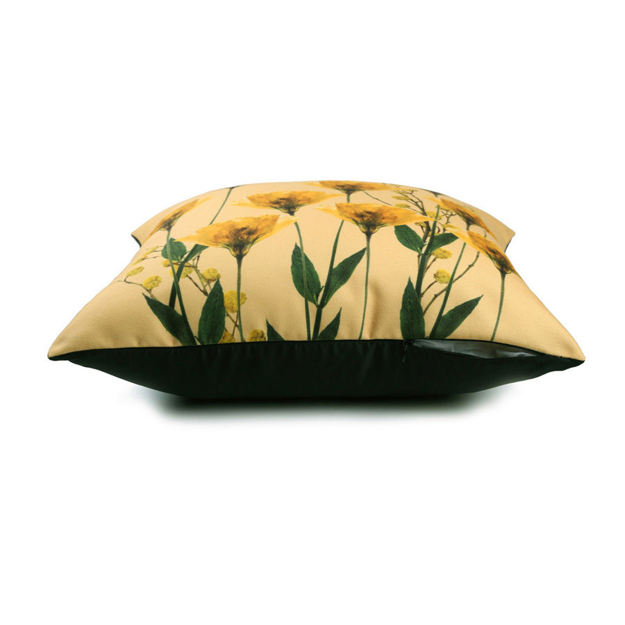 Thumbnail: Yellow floral print cushion cover