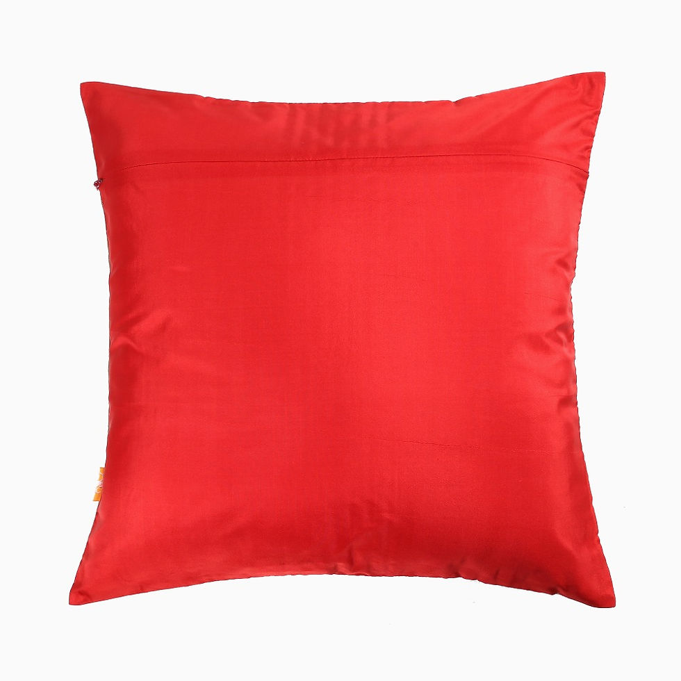 Thumbnail: Red and gold quilted cushion