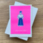 Karte mit Jungen in Neon-Pink und blau mit Schriftzug Liebe Digga Liebe